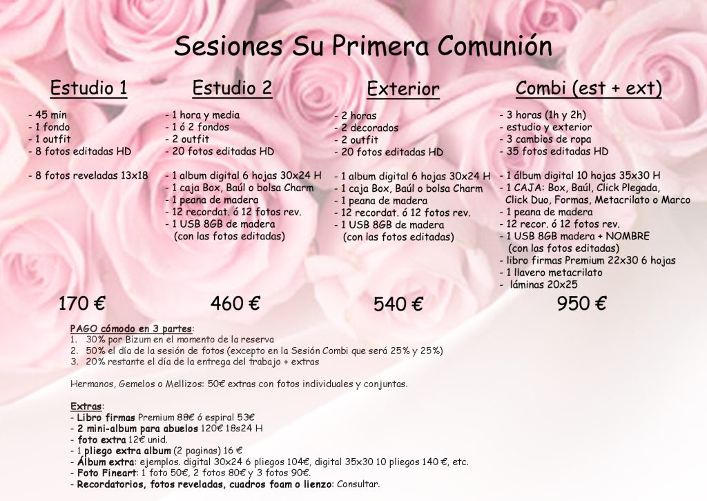 precios de sesion de fotos reportaje de quinceañera en Madrid